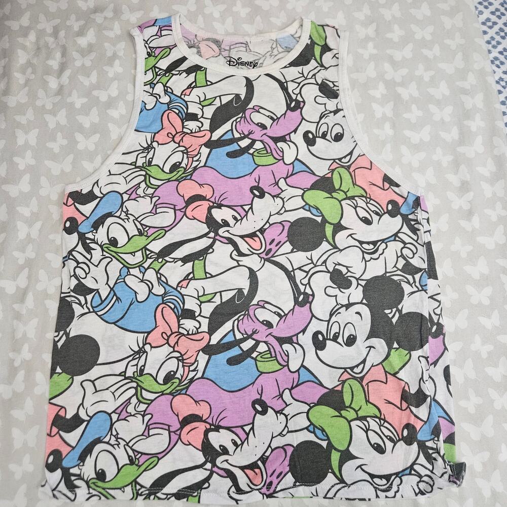 Disney Sensational Six All Over Print Graphic Tank Jr L 11-13 Classic Nostalgia